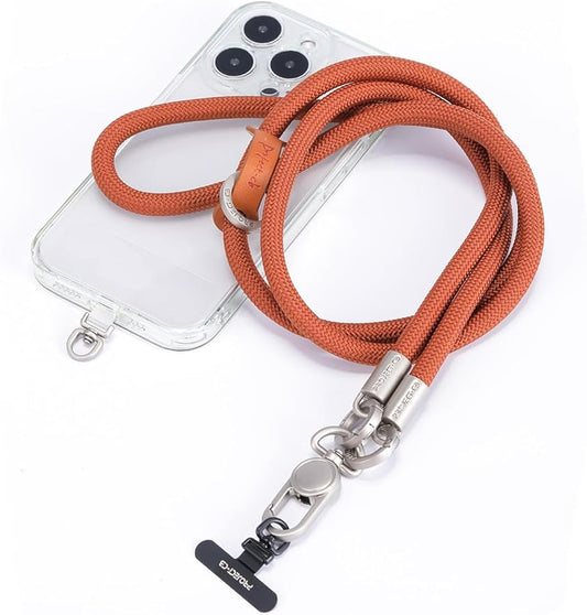 project-cb Phone Lanyard×1,Phone Tether Tab×2, Crossbody Cell Phone Lanyard,Rope Lanyard,Universal Adjustable Phone Strap (Brown-S)