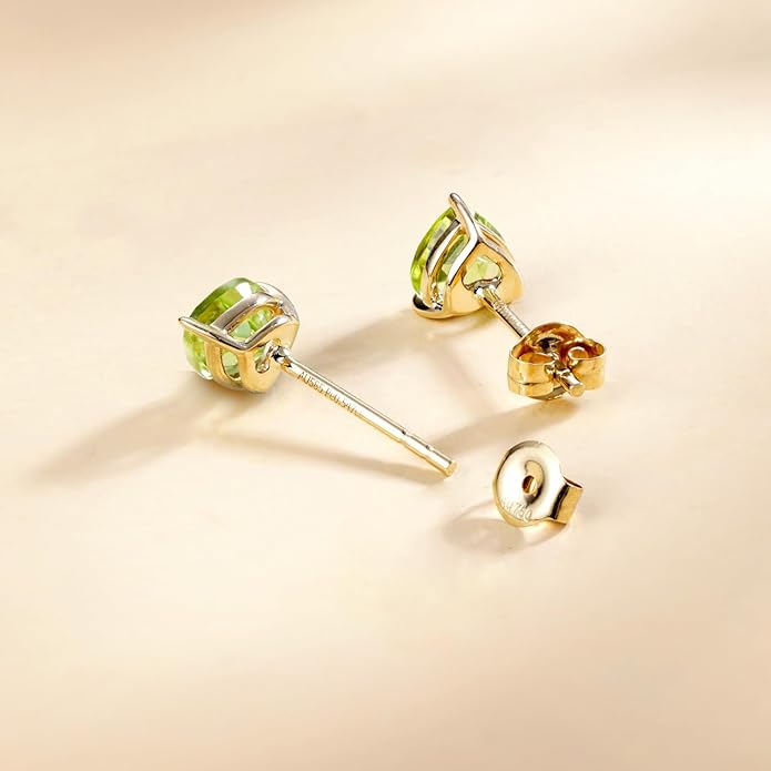 FANCIME 14k Solid Yellow Gold Stud Earrings Gemstone Prong Cluster Stud Earrings Fine Jewelry Gifts for Her Mom Women Wife