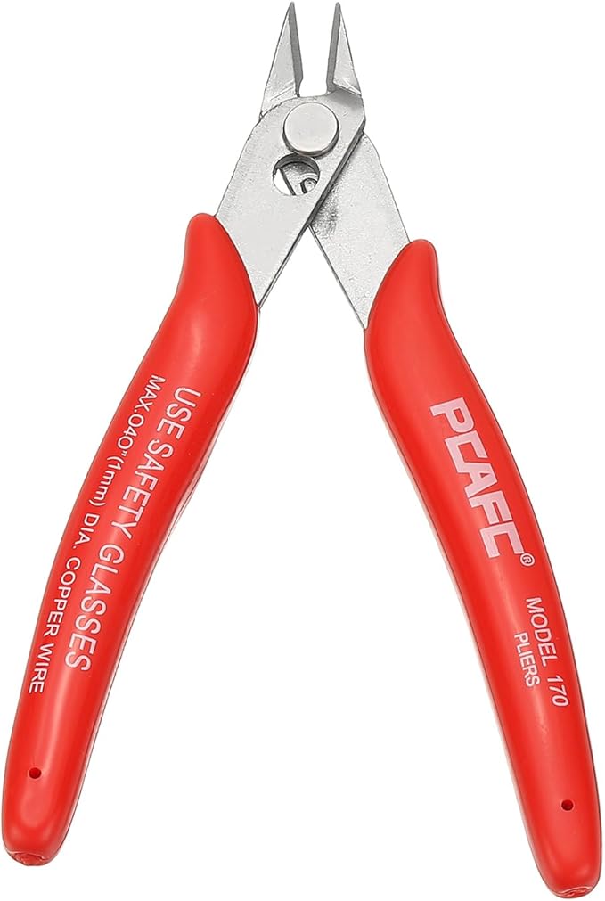 HARFINGTON 5" Flush Cut Pliers Precision Thicker Wire Cutter Side Cutter Diagonal Cutting Pliers for Jewelry Model Electronic 3D Print, Red