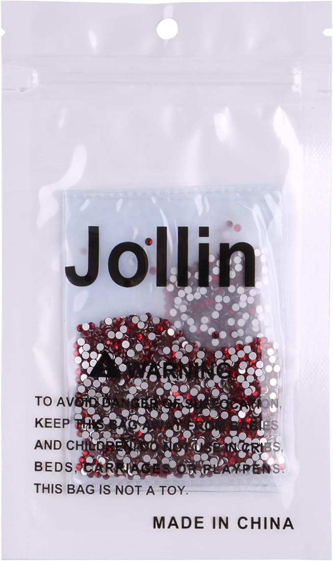 Jollin Glue Fix Crystal Flatback Rhinestones Glass Diamantes Gems for Crafting Nail Art Crafts Decorations Clothes Shoes 2.0mm (ss6 2880pcs, Dark Siam)