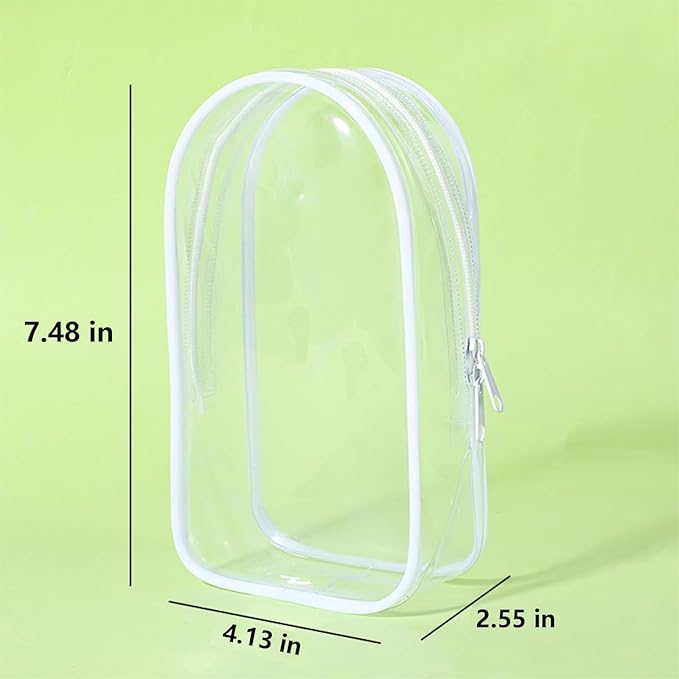 4 Pcs Clear Figure Display Bag with Keychain Case Blind Box Keychain Carrying Case Lipstick Charm for Collectibles Suitable for dolls19 cm/7.38 inches(4 Colors)