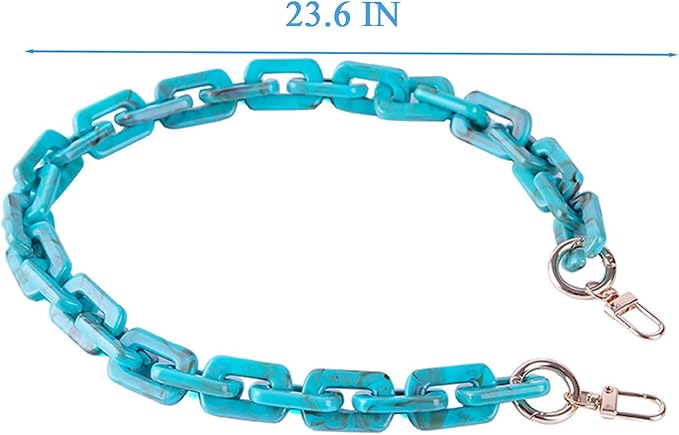 Acrylic Resin Chain Purse Strap 23.6IN Purse Transparent Chain DIYBagChain Gift for Office,Travel & DIY Creator