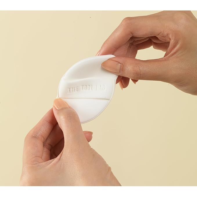 THE TOOL LAB Long-lasting Tension Puff (Glow type, Oval) - Korean Olive Young Makeup Puff Sponge for Liquid Foundation Cushion Shading Blusher, 100% Pure Rubycell for Moisterizing Fitting - 2.6 inch