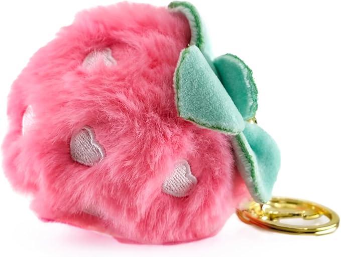 Strawberry Plush Bag Charm Keychain