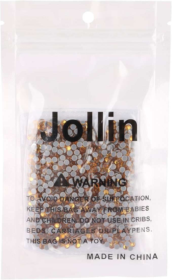 Jollin Hot Fix Crystal Flatback Rhinestones Glass Diamantes Gems 3.2mm(12ss 1440pcs, Topaz)