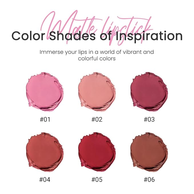 evpct Light Hot Pink Matte Creamy Lipstick for Women, Long Lasting Waterproof Velvet Lipstick, Lip Stick Crayon Buildable Blendable Creamy Color, Longwear Lip Makeup Cruelty-free 24 hours original, 01