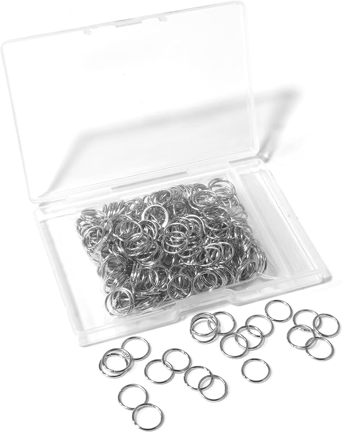 300 Pcs 10mm Open Jump Rings Rhodium Plated Jump Rings for Jewelry Making Iron Made Single Ring Bulk for DIY Craft Earring Necklace Bracelet Pendant Choker Jewelry Making Findings