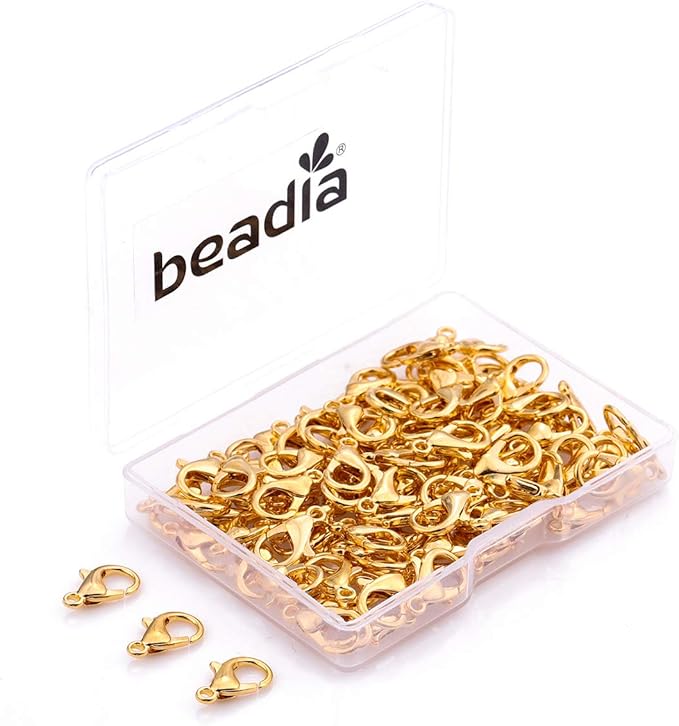 Alloy Lobster Clasps 14x7mm Gold Plated Lobster Claw Clasps for DIY Jewelry Making 100pcs