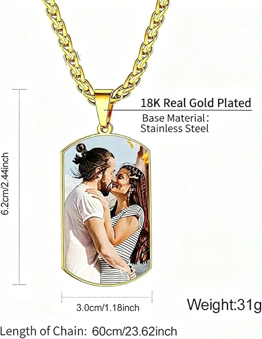 CLYLIFE Picture Necklace Personalized Photo,Custom Disc/Heart Pendant for Men Women Dad Mom Customized Necklace with Chain Photos Memorial Gifts for Mother's Day, Birthday, Anniversary