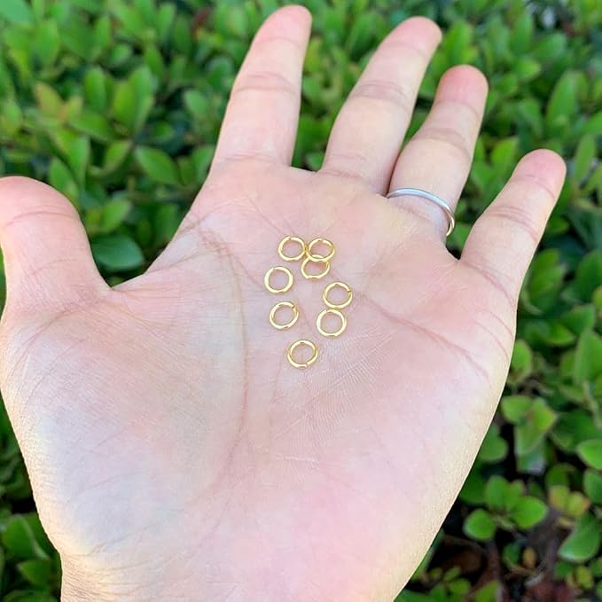 500pcs Open Jump Ring 6mm (0.24 Inch) O Ring Connector (Wire 0.8mm/20 Gauge) 18K Yellow Gold Plated Brass for DIY Craft Jewelry Making CF84-6