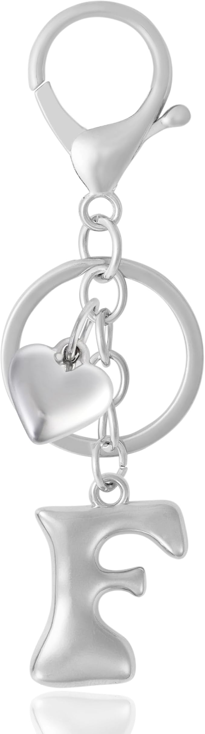 Heart Bubble Letter Keychain for Women, Girls - Cute Keychain with Initial - Alphabet Keychain for Bag Charm, Handbag