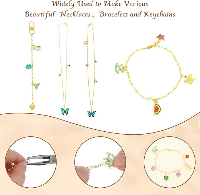 304Pcs Charms Keychain Making Kit for Teens & Adults, Complete Jewelry Making Supplies with Pliers, Key Rings, Charm & Extender Chain, DIY Starter Craft Kit for Girls, Birthday Christmas Gift Ideas