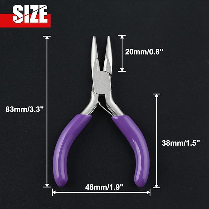 3 Inches Chain Nose Pliers With Cutter Mini Needle-Nose Pliers Miniature Pocket Plier Mini Jewelry Pliers For DIY Jewelry Wire Bending Straightening Ring Fixing Cutting Soft Wires