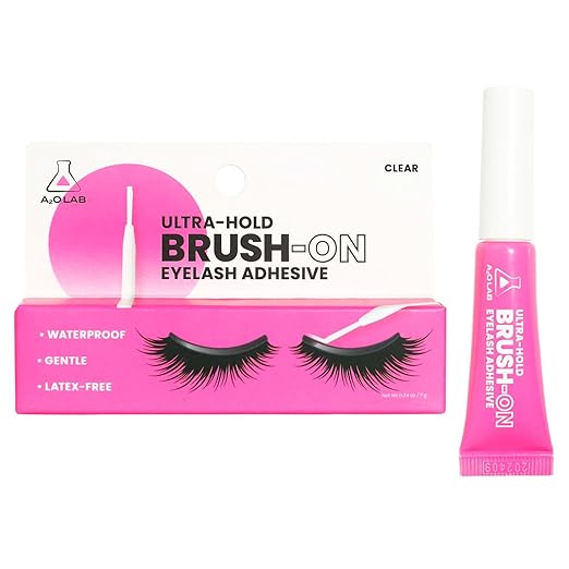 A2O Lab Ultra-Hold Brush-On Eyelash Adhesive, Clear, Waterproof, Latex-Free (1)