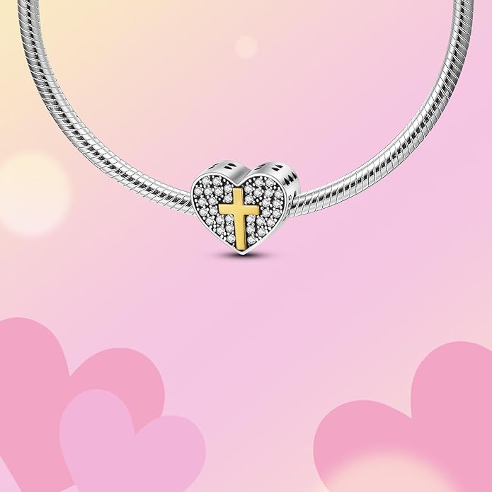 Hamsa Hand Dragon Bible Cross Prayer Charm 925 Sterling Silver Charms Fits Women's Charm Bracelet and Necklace Bead Charms Jewelry Gifts for Sister Friend