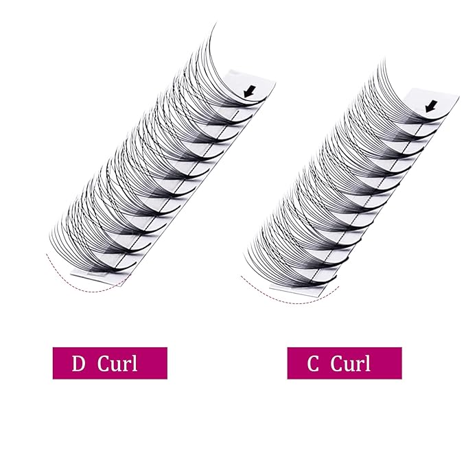 Volume Lash Extensions 0.07 D Curl 12D Premade Fans Eyelash Extensions 11mm Premade Lash Fans Pointed Base Middle Stem Premade Lash Extensions Fans Russian Volume Lash (12D-0.07D, 11mm)
