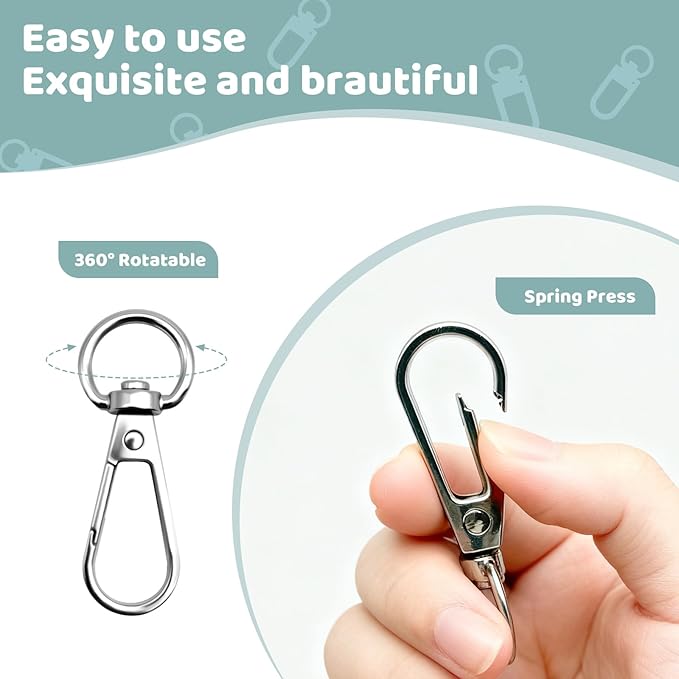12pcs Swivel Push Gate Snap Hooks Clasps for DIY Crafts Keychain Clip Purse Handbag Making Accessories (Gun Black,Large(46mm))