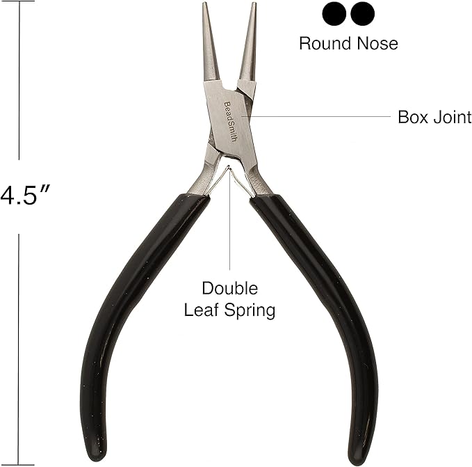 The Beadsmith Precision Series Pliers Set – 3-Piece Kit: Chain Nose, Round Nose and Flush Cutter with Tungsten Carbide Blades – Make Bracelets, Necklaces & Earrings – Tools for Jewelry Making