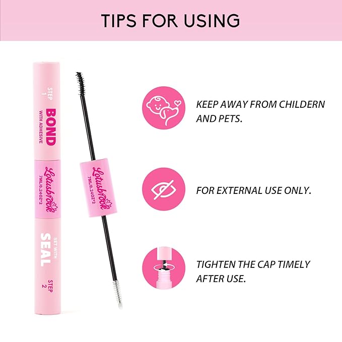 Lotusbrook 2-in-1 Lash Bond & Seal, Waterproof Long-Lasting Cluster Lash Glue, Sensitive Eye Friendly, Easy Apply & Remove