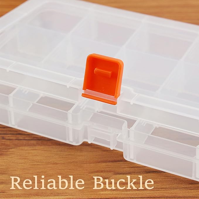 8PACK Extra Thick Bead Organizers, Mini Clear Plastic Storage Box Craft Containers for Nail jewelry rhinestones DIY Supply Case