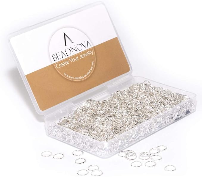 BEADNOVA 10mm Jump Rings Silver Jewelry Jump Rings for Jewelry Making Acessories Findings for Keychains (900Pcs)