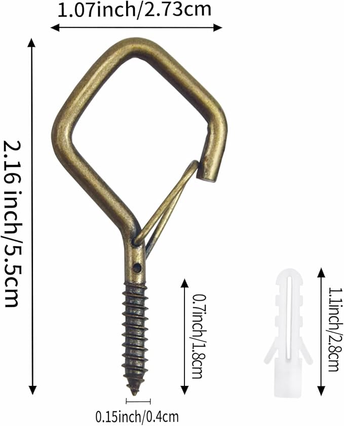 60 Pcs Bronze Eye Hooks Screw Heavy Duty,Ceiling Hooks for Hanging Plants,String Lights,Cup,Wind Chime,Bird Feeders. Plant Hanger Indoor&Outdoor