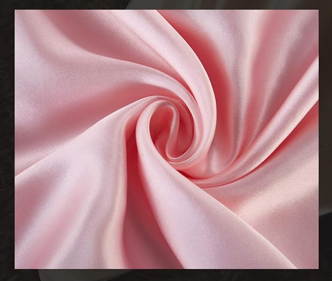 Mulberry Silk Pillowcases Set of 2, Hypoallergenic Satin Pillow Covers for Hair and Skin, with Hidden Zipper, Both Side 100% 19 Momme Silk (Pink,King)