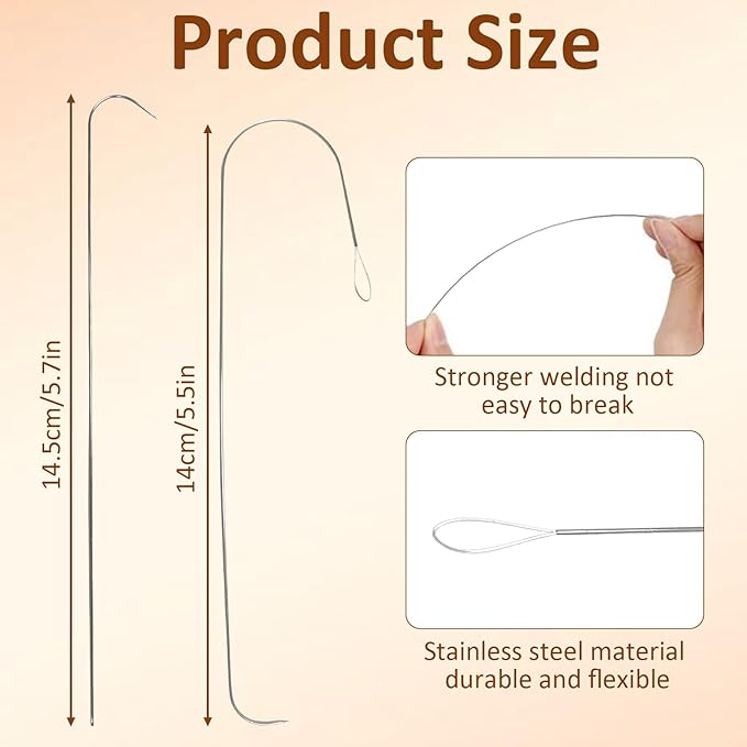 4 Pack Stainless Steel Beading Needles Set - Big Eye,Curved & Clip - Style,5.3-6.7 Inches,Ideal for Jewelry Making Like Bracelets & Necklaces