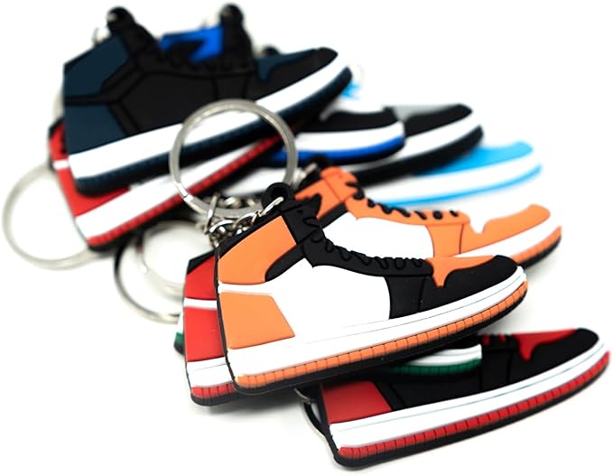 Retro Shoe Rubber Sneaker Keychains Birthday Party Favors Fun Gifts Hype Props Celebration Decoration Kids Mystery Goodie Bag Prizes (Retro Pack of 10)