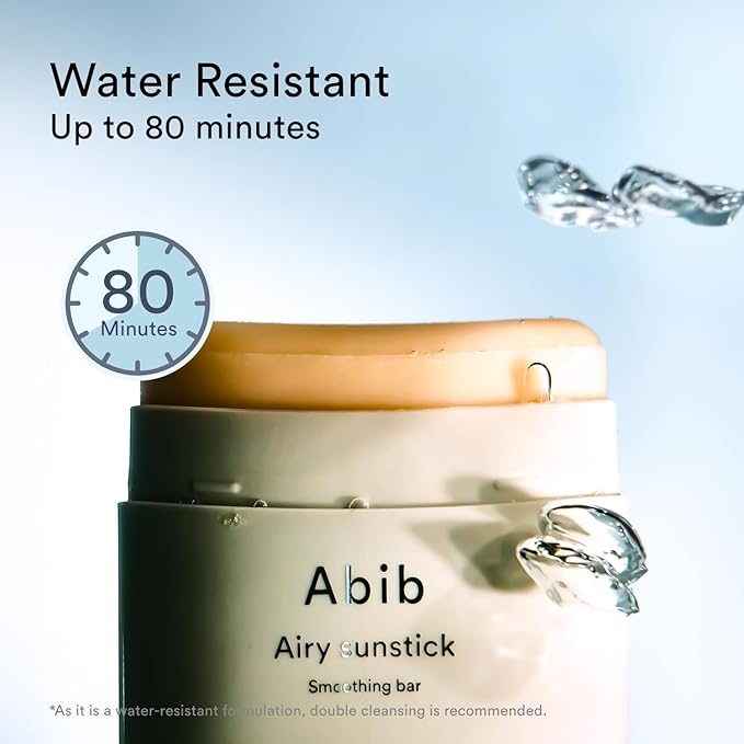 Abib Airy Sunstick Protection Bar DUO Broad Spectrum SPF50+ 1.62 oz / 46 g (Semi-matte) | Korean Suncreen Stick Suncare Sunblock, No Whitecast, Protector Solar Barra, Water resistant