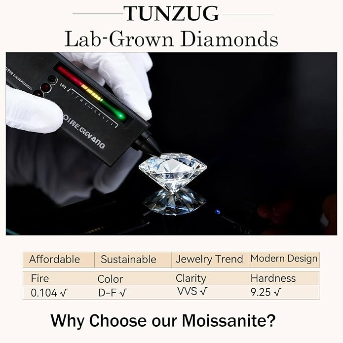 Tunzug Moissanite Halo Square Earrings Flat back 0.5-3 Carat D Color VVS1 Grade Lab Grown Diamonds 925 Sterling Silver Plated 18K White Gold Flat Back Hypoallergenic Earrings for Women Men