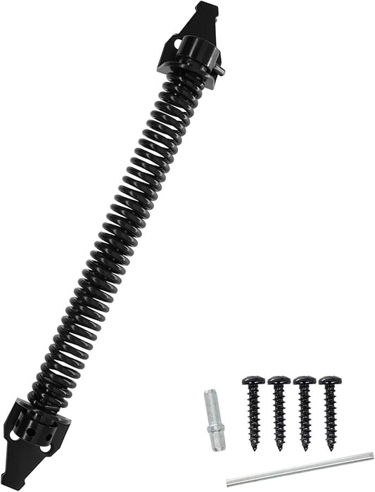 13 inch Self Closing Gate Door Spring Hardware for Wooden and Vinyl Fence with Adjustable Tool,Steel,Black