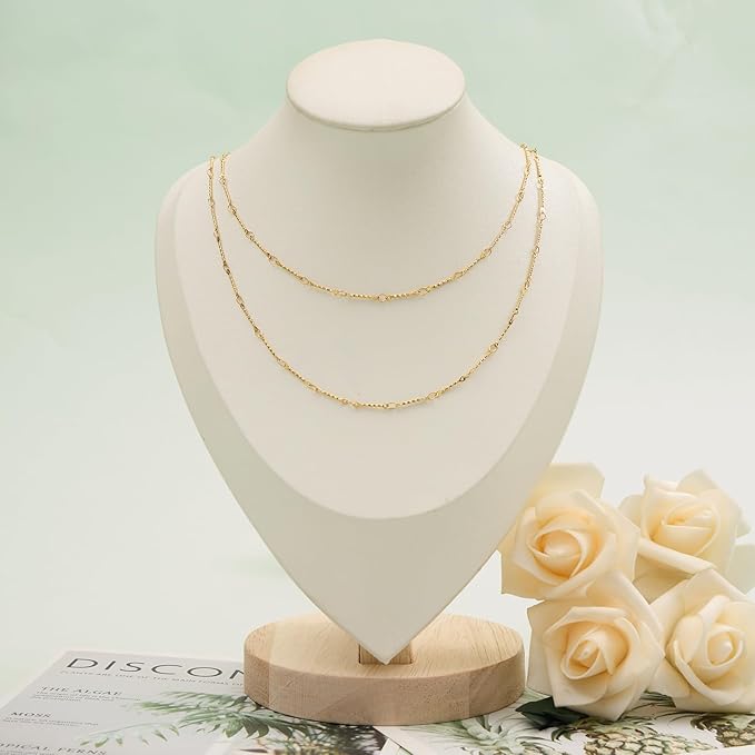 UMAOKANG 5 Meters Gold Plated Jewelry Making Chains on Spool Dainty Stainless Steel Stick Chain Bulk Thin Craft Chain Roll