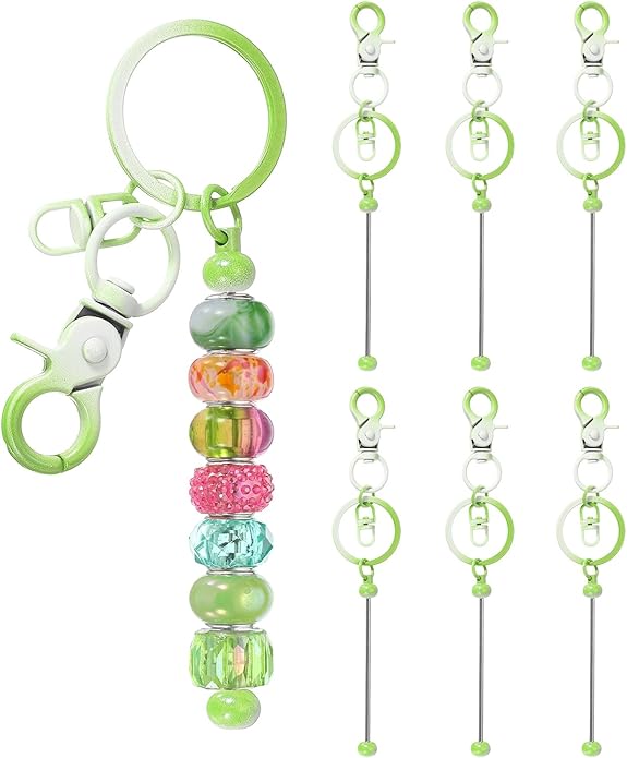 uxcell Beadable Keychain, Keychain Making Supplies, Blank Bead Metal Chain Bars for DIY Crafts Jewelry Making Gift