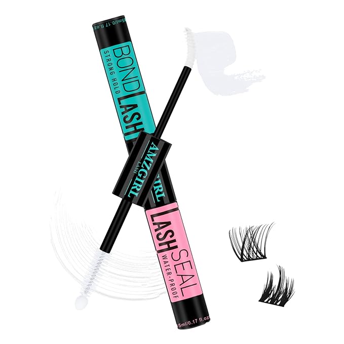 Lash Bond and Seal,Lash Glue for Eyelash Extensions,Eyelashes Clusters Lash Bond and Seal Waterproof 10ml,2 in 1 Eyelash Bond and Seal Long Lasting,Bond and Seal Lash Extensions Strong Hold(White)