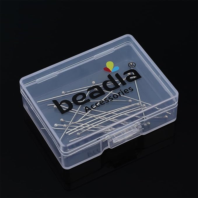 925 Sterling Silver Ball Head Pins 0.5x35mm 20pcs for Jewelry Making Findings
