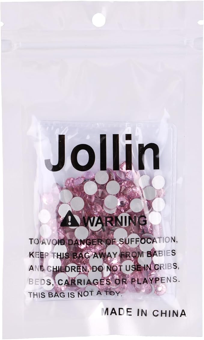 Jollin Glue Fix Crystal Flatback Rhinestones Glass Diamantes Gems for Crafting Nail Art Crafts Decorations Clothes Shoes 6.4mm (ss30 288pcs, Pink)