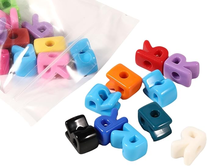 40 PCS Letter Beads 3D Acrylic 21mm x 14mm R Loose for Jewelry Making Bracelet Necklaces Keychain Phone Bag Chain Key Chains(Mixed Color R)