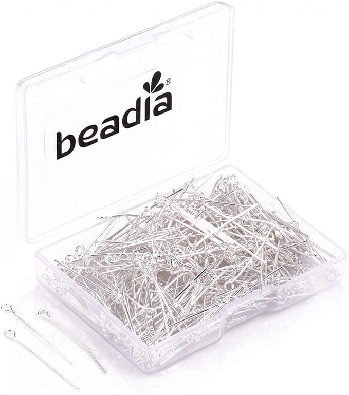Open Eye Pins Silver Head Pins for DIY Jewelry Making 30mm 300pcs