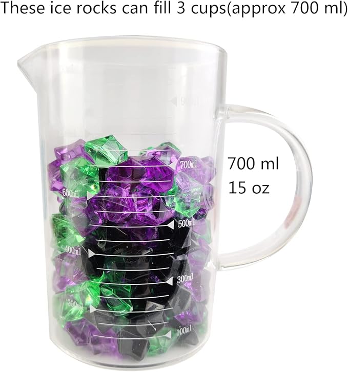 HappyFiller Home Decoration Fake Ice Rocks Crystal Cubes Stones for Vase Fillers,Party Decor, Crafts,Pirate Treasure Jewels Plastic Gemstone,Table Scatters,Mix Purple Green Black,14 OZ