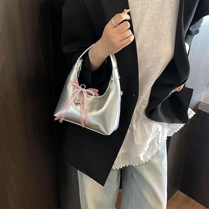 Pearl Bow Keychain Cute Y2k Lace Bowknot Keychain Coquette Aesthetic Accessories Bag Purse Handbag Backpack Charm