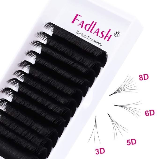 Easy Fan Volume Lashes 8-14mm Mixed Tray CC Curl Lash Extensions Self Fanning Eyelash Extensions Russian Blooming Lash Extension Supplies(0.07-CC, 9-17mm Mix)