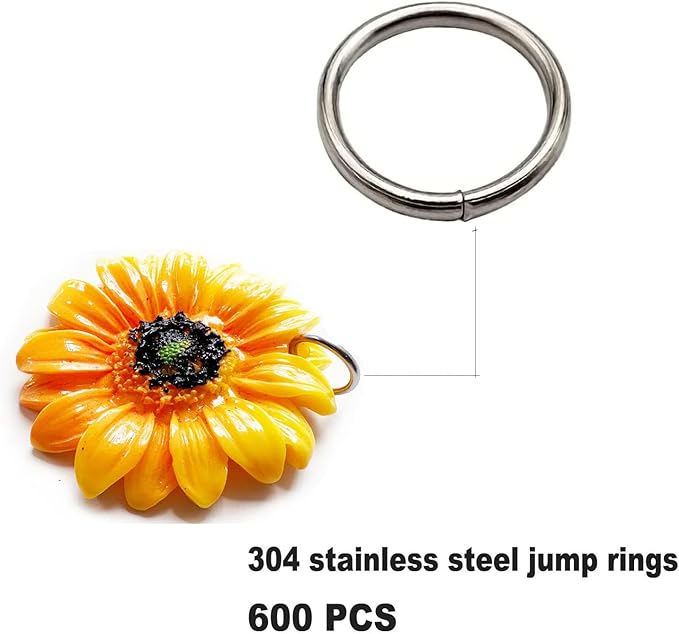 304 Stainless Steel O Ring,600 Pcs Jump Rings,12MM Open/Close Jump Ring, Loop Contactors for Jewelry Making,DIY Crafts, Industrial Repair 1.2MM Thickness (16 Gauge)