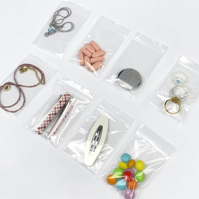 700pcs 2 x 3 inch Small Plastic Bags, 2 mil Thick, Zip Bag, Mini Clear Jewelry Bags, Baggies with Resealable Zip Bag for Small Business, Daily Vitamin, Jewelry, Candy