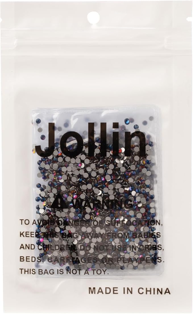 Jollin Glue Fix Crystal Flatback Rhinestones Glass Diamantes Gems for Crafting Nail Art Crafts Decorations Clothes Shoes 2.4mm (ss8 2880pcs, Blue Blaze)