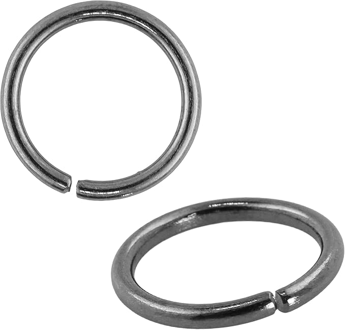 Mandala Crafts Assorted Gunmetal Jump Rings Jewelry Findings Metal O Rings for Jewelry Making Supplies - 400 9mm Small Open Jump Rings Kit for Necklace Earring