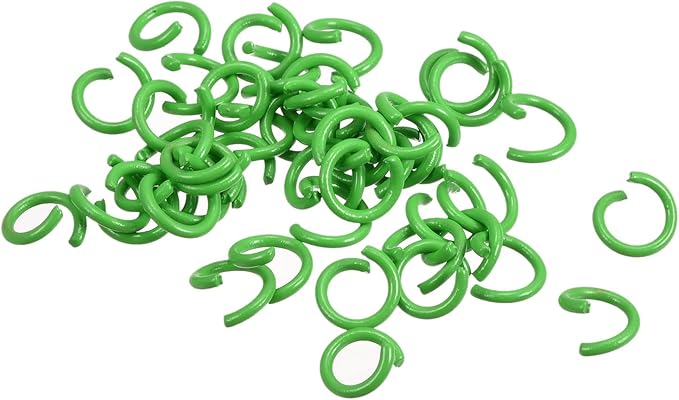 uxcell Open Jump Rings, 8mm Colorful O-Ring Connectors for DIY Crafts Jewelry Making, Carbon Steel, Green, 200Pcs