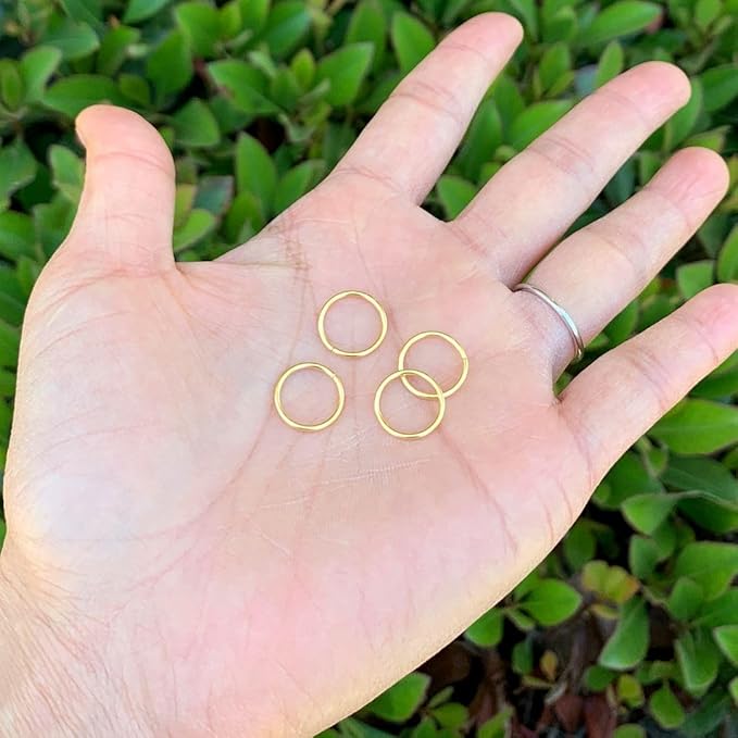 200pcs 12mm Open Jump Ring O Ring Connector (Strong Wire 1mm/18 Gauge) 18K Yellow Gold Plated Brass for DIY Craft Jewelry Making CF84-12