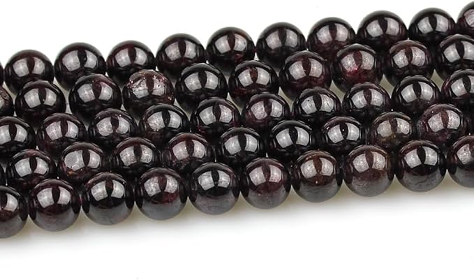 MJDCB Natural Stone Beads Garnet Round Loose Beads for Jewelry Making DIY Bracelet Necklace (10mm)