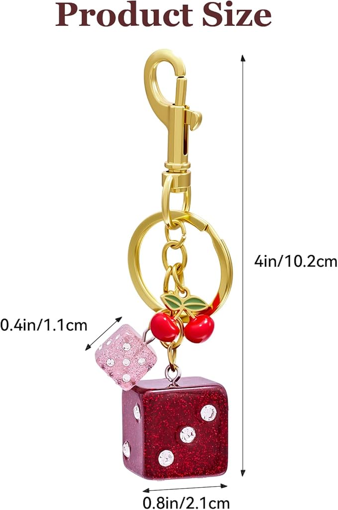 Bag Charms for Handbags-8 Ball Dice Keychain Backpack Charm Purse Dice & Star Charms Women Girl